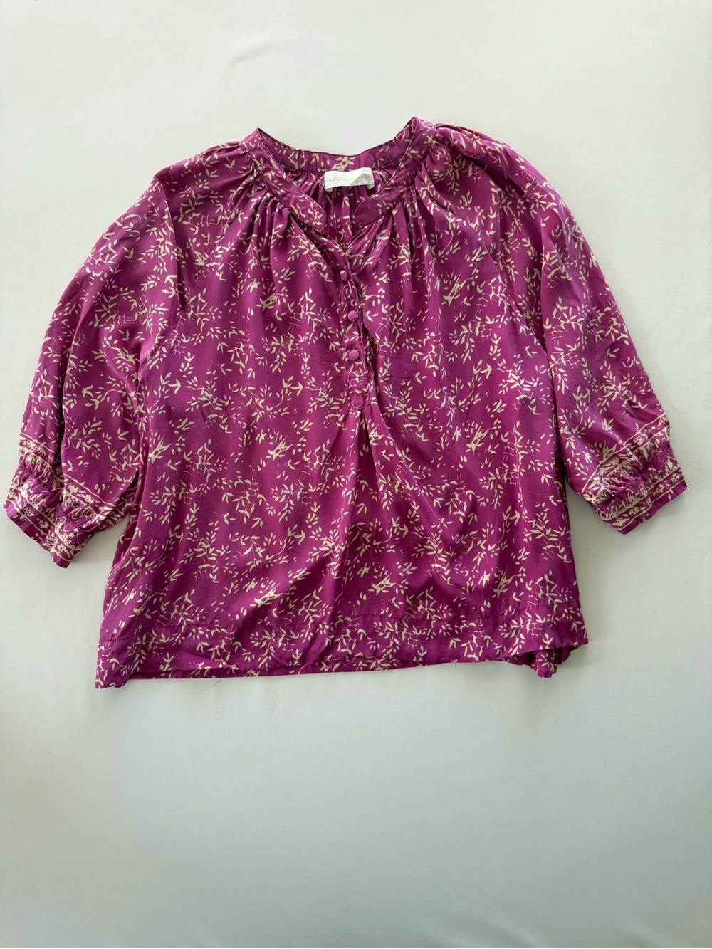 Natalie Martin Magenta Blouse with Cream Floral Print